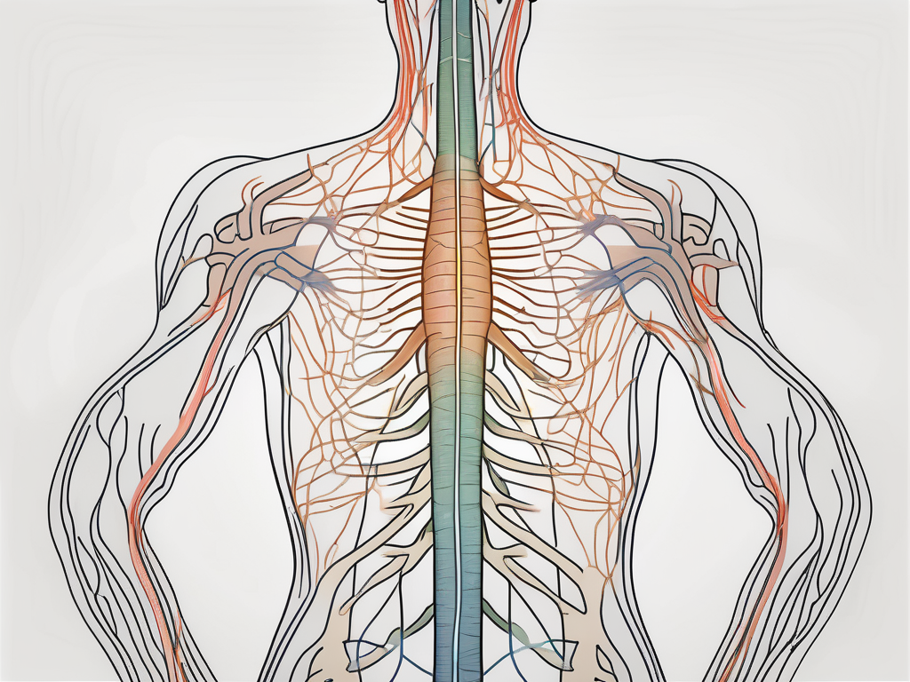 The human nervous system highlighting the sacral nerves