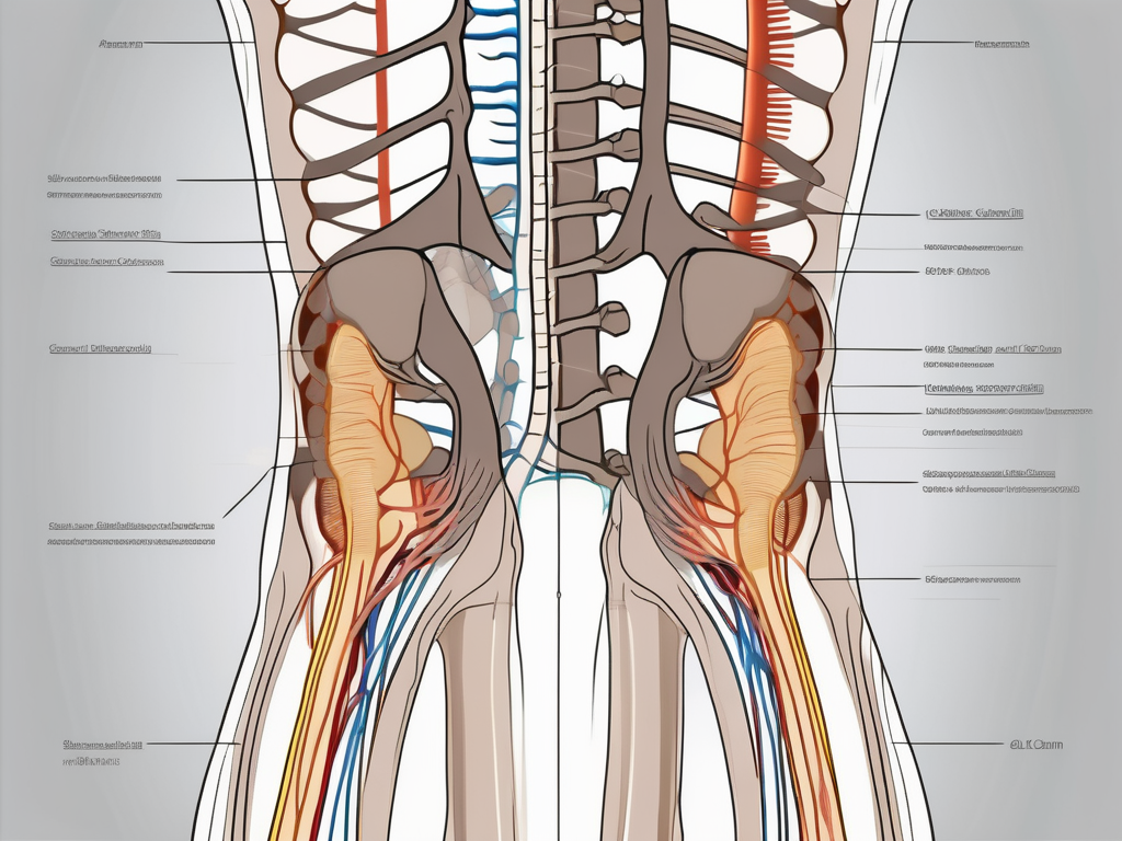 The human spinal column highlighting the sacral region