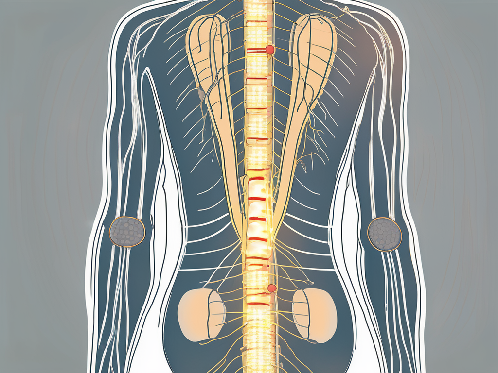 An implantable sacral nerve stimulator device situated near the lower spine