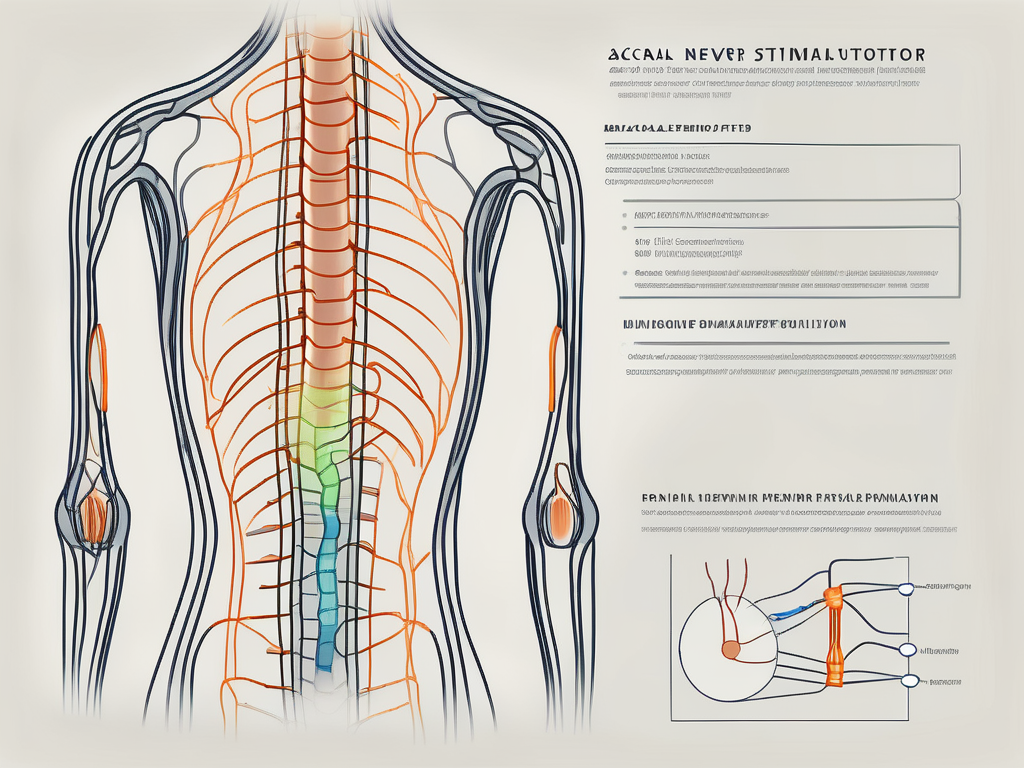 A sacral nerve stimulator device connected to the lower spinal region