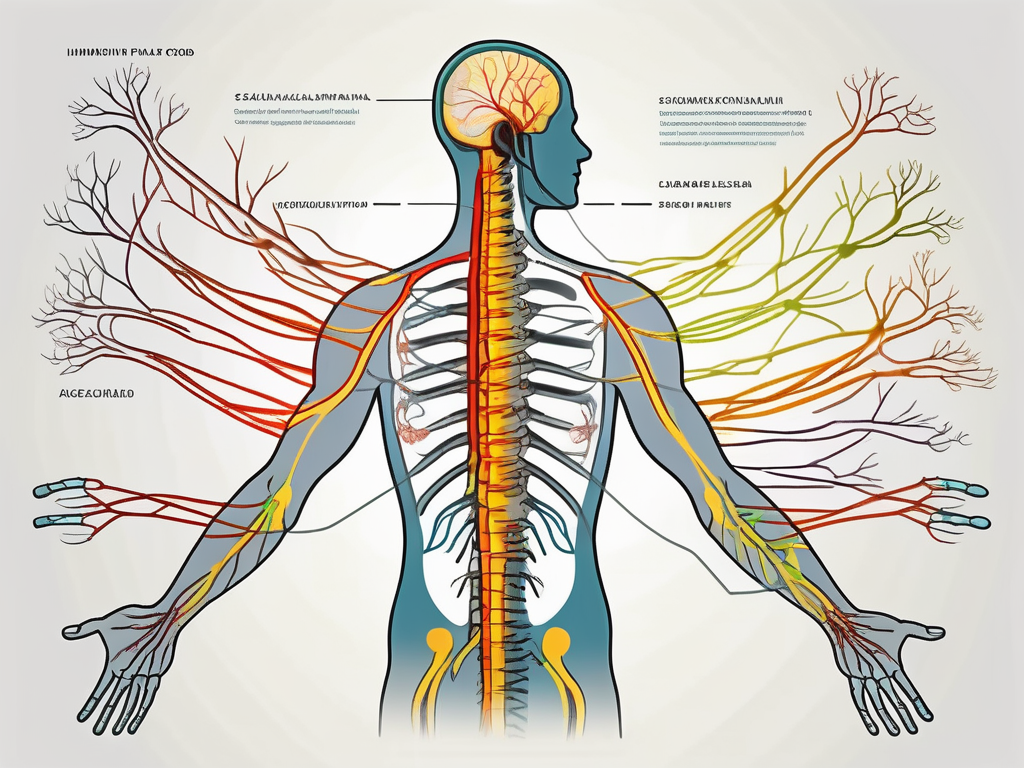 The human spinal cord highlighting the sacral plexus area