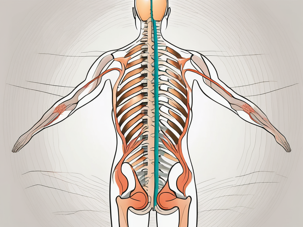 The human spinal column highlighting the sacral region