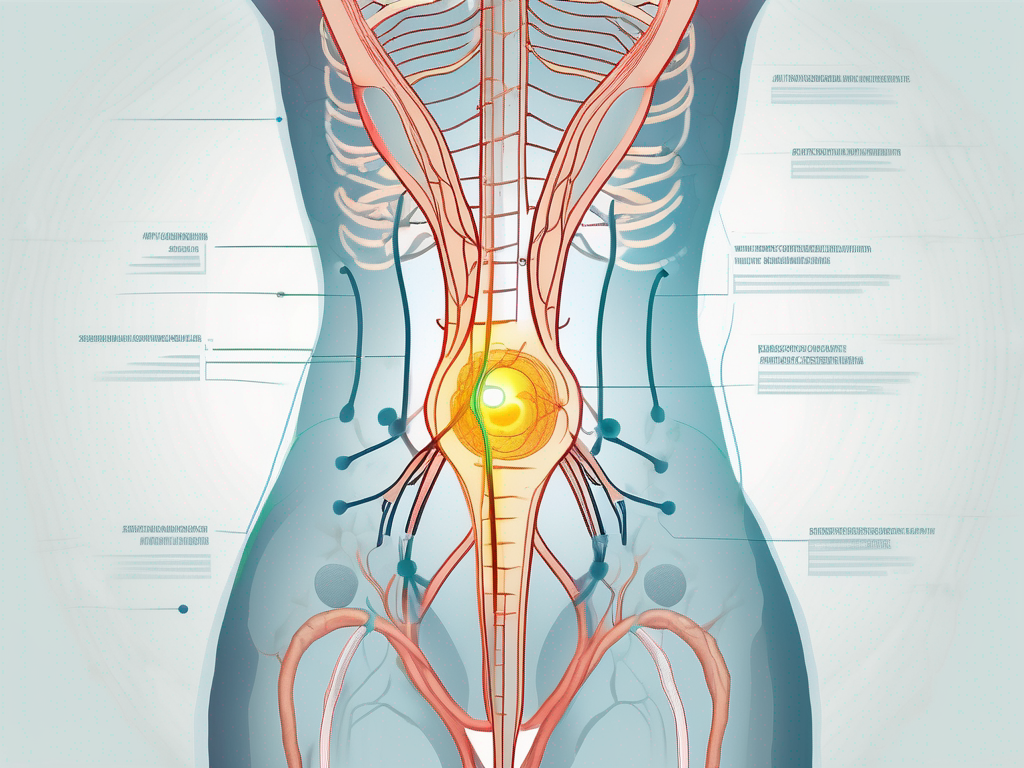 A human body focusing on the sacral nerve area