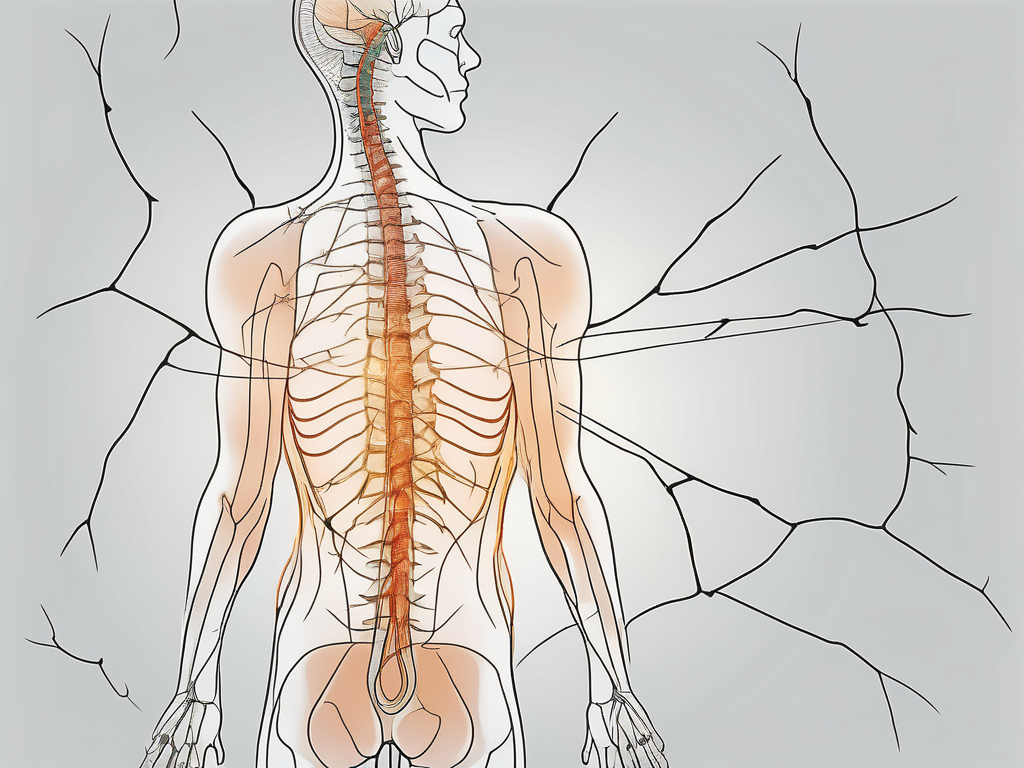 The human spinal cord highlighting the sacral nerve plexus area