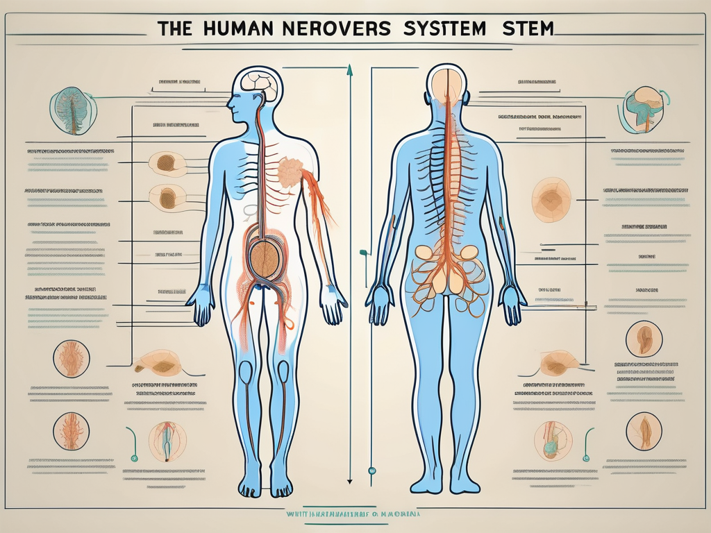 The human nervous system highlighting the sacral nerve